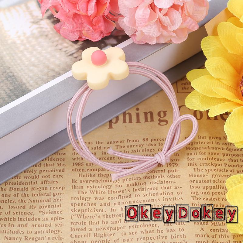 Dây buộc tóc cao su đính hoa dễ thương cho nữ