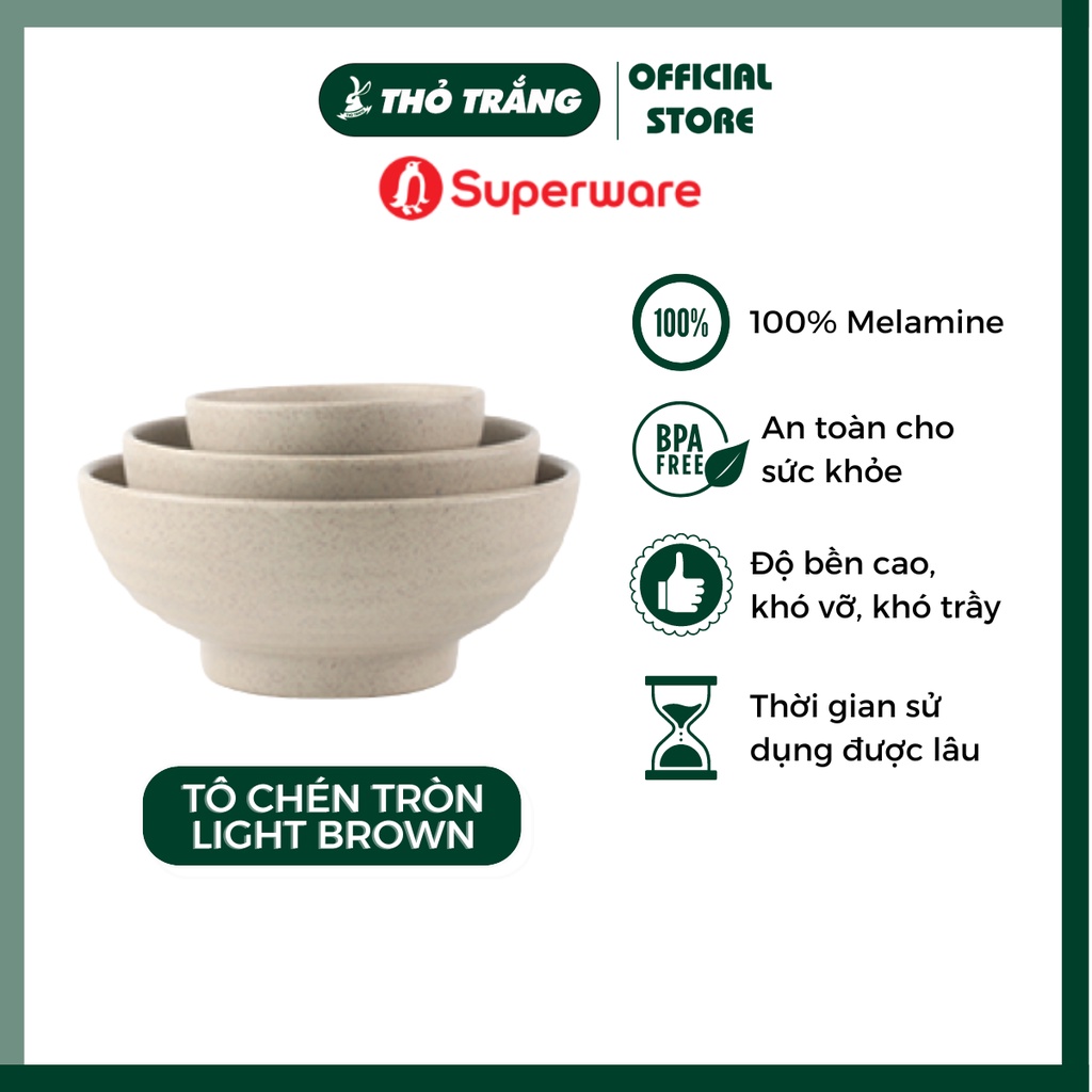 Tô nhám nhựa melamine có vân cao cấp Superware Thái Lan