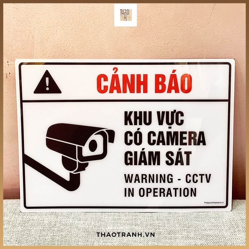 Biển Decal Cảnh Báo Có Camera An Ninh Đang Hoạt Động - Size 21x29cm - Sticker Trang Trí Dán Kính