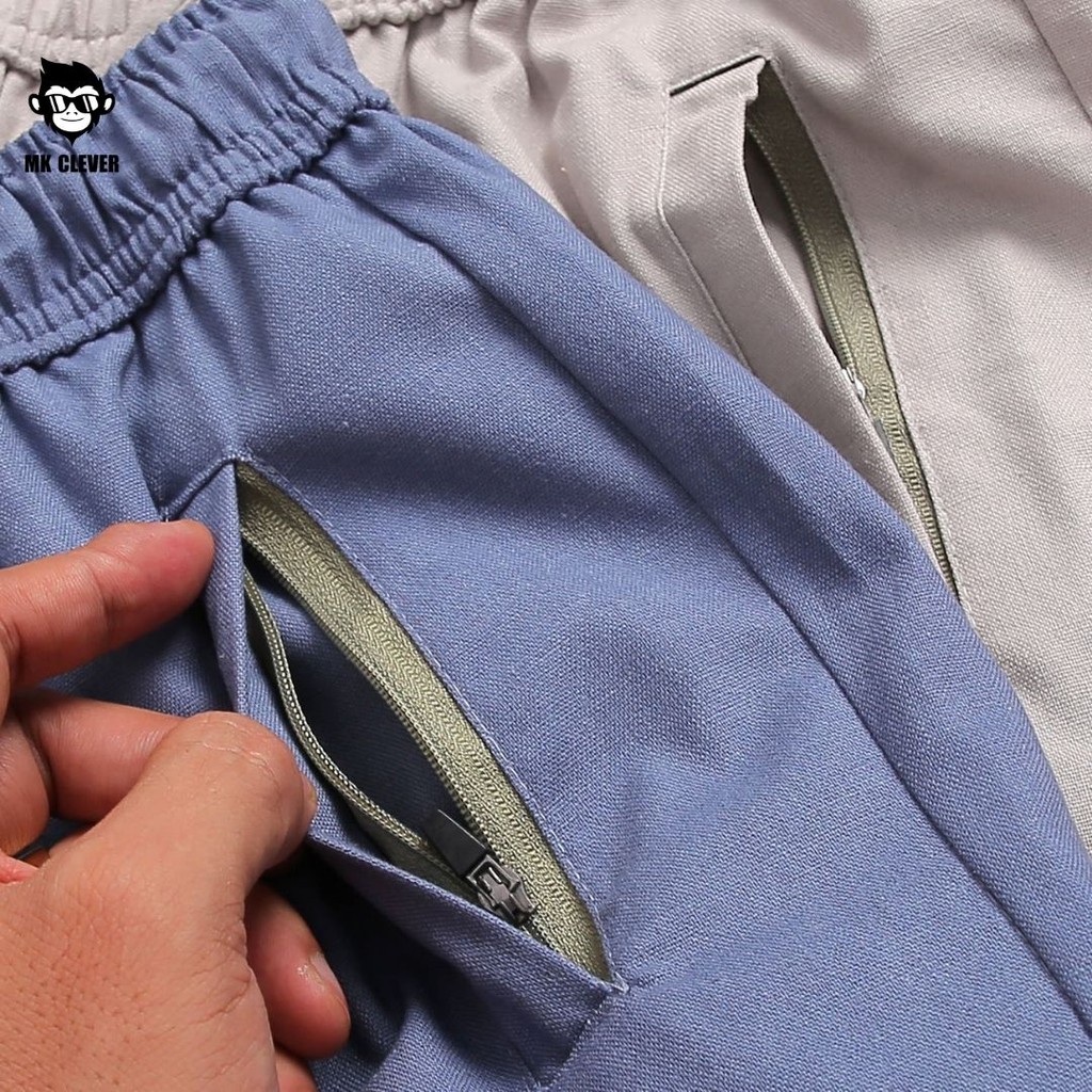 [BST MỚI HÈ 2021]Bộ quần áo nam cổ V MK CLEVER, chất liệu linen co giãn nhẹ, thấm hút mồ hôi | BigBuy360 - bigbuy360.vn