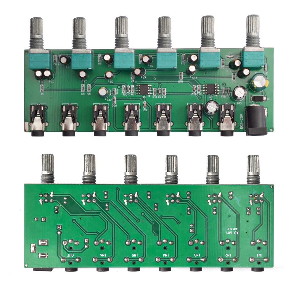 Bảng mạch trộn âm thanh Pcbfun DC5-20V 6 kênh 1 đầu ra + nắp núm vặn tiện dụng