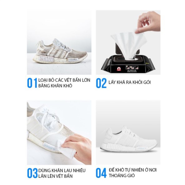 ✔️Combo 3 Gói✔️Khăn lau giày Quick Wipes vệ sinh giày Sneaker, giày Da không cần giặt - Onlife Store