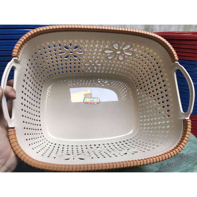 Rổ nhựa giả mây có quai cầm nhiều size