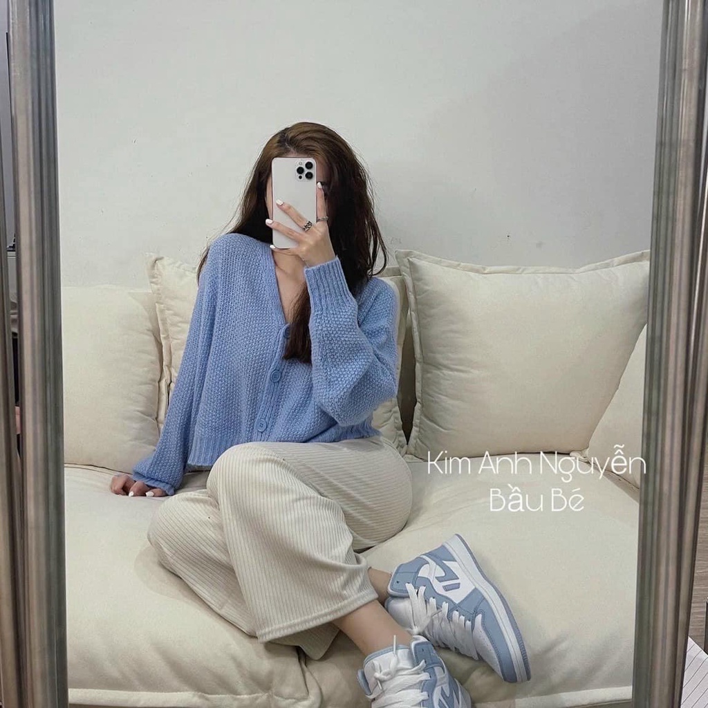 Áo khoác len gạo màu hot hit (kèm ảnh thật,video)