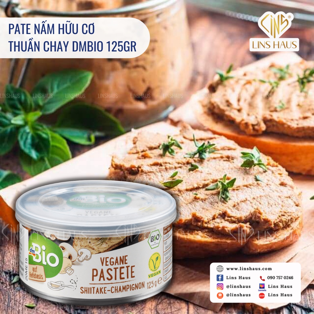 Pate nấm hữu cơ thuần chay DMBio 125 gr [Hàng Đức] | WebRaoVat - webraovat.net.vn