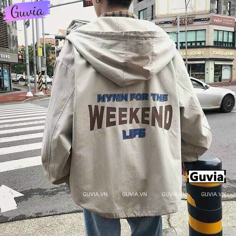 Áo khoác dù Weekend Life nam nữ form rộng Unisex 2 lớp Chống Nắng Siêu Hot ulzzang Jacket Bomber Guvia