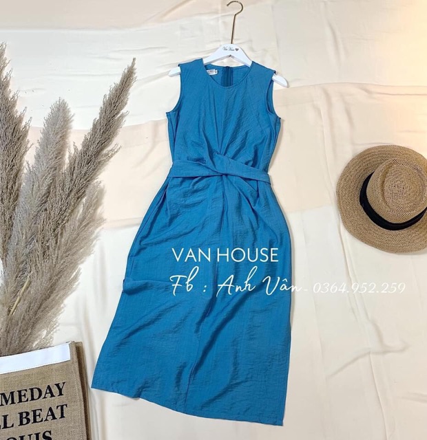 Váy suông sát nách nơ lưng