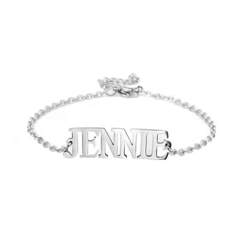 Vòng Tay Thép Titan In Tên Nhóm Nhạc BLACKPINK Jisoo Jennie Rose LISA Cho Cặp Đôi