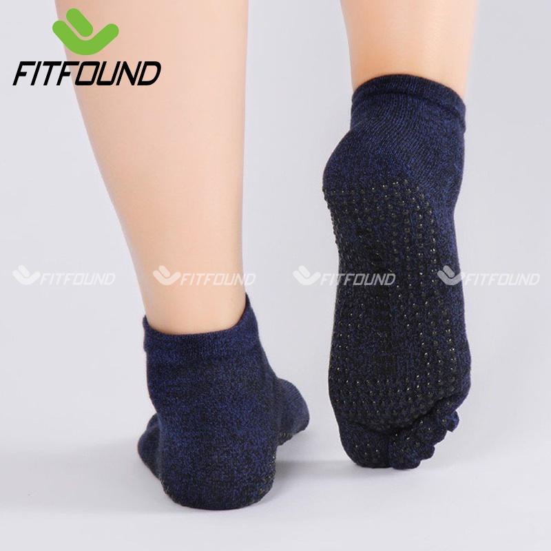Tất / Vớ Chân Nam Freesize 39-43 Tập Yoga Pilates Len Co Giãn Đính Hạt Chống Trượt Thấm Mồ Hôi Chia 5 Ngón- Mẫu W
