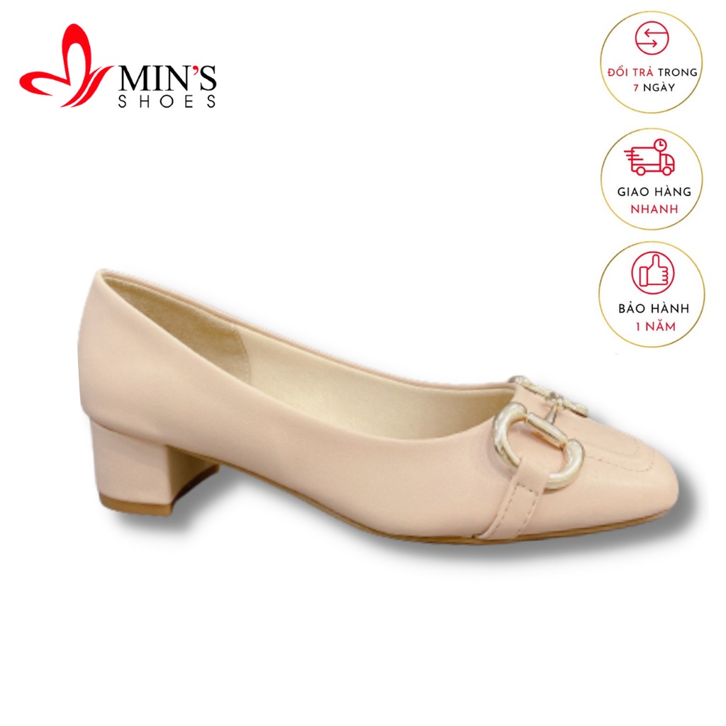 . Min's Shoes - Giày Gót Vuông Da Dê Cao Cấp V221 ;