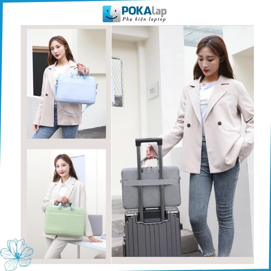 Túi chống sốc đựng laptop POKA51 chống thấm nước LÓT NHUNG có quai đeo 13 inch 14 inch 15 inch 15.6 inch - POKALAP