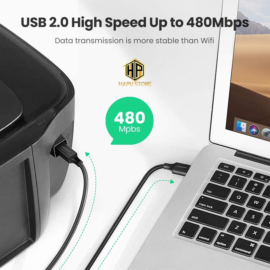 Cáp máy in dài 1.5m đến 5M chuẩn USB 2.0 Ugreen chính hãng - Hapustore | BigBuy360 - bigbuy360.vn