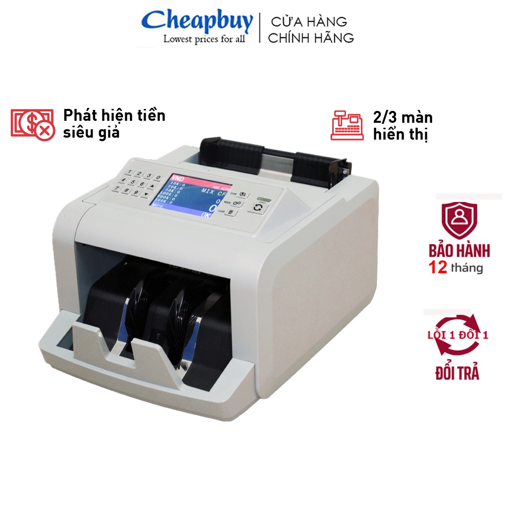 Máy đếm tiền thông minh Silicon MC-7PLUS, phân biệt tiền giả, hiển thị mệnh giá số lượng tiền - Chính hãng BH 1 năm