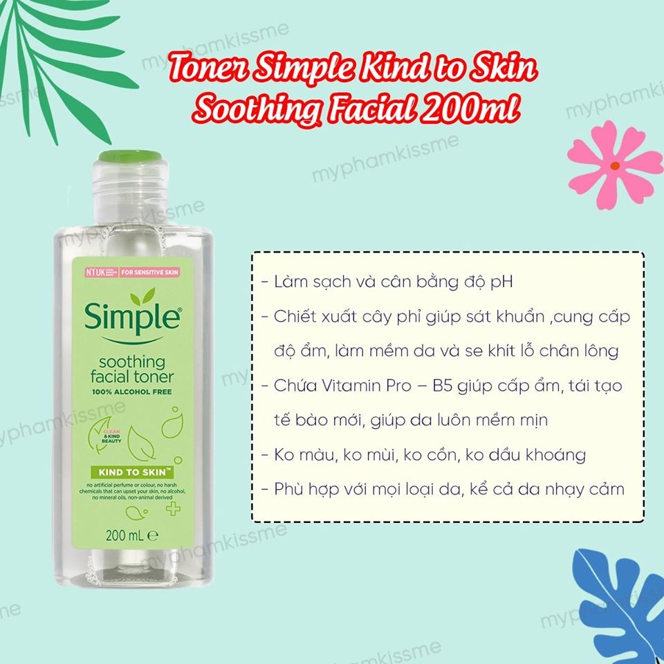 COMBO SIMPLE SKINCARE TẨY TRANG + SỮA RỬA MẶT + NƯỚC HOA HỒNG | BigBuy360 - bigbuy360.vn