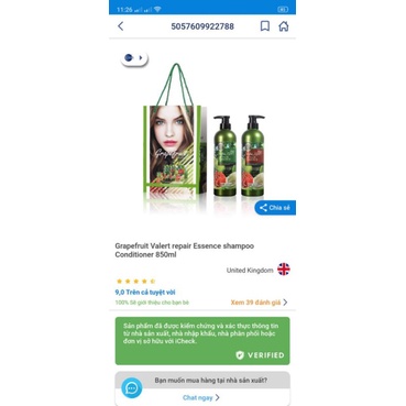 Bộ dầu gội xã Bưởi Grapefruit Thái Lan mẫu mới