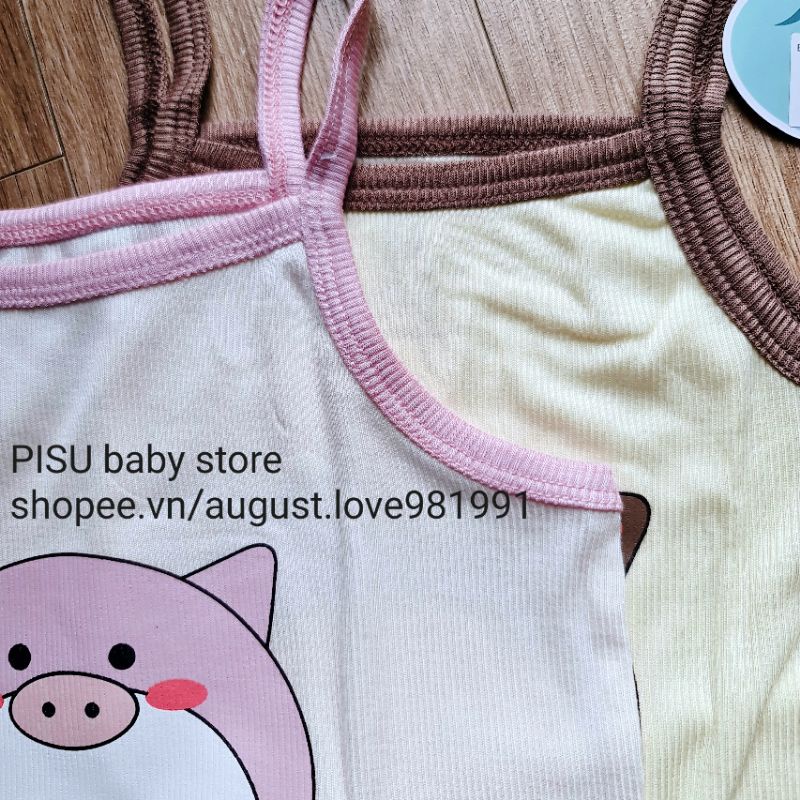 Lil little love - Bộ cộc 2 dây bé gái vải tăm mềm mát xinh yêu cho bé 6-18kg