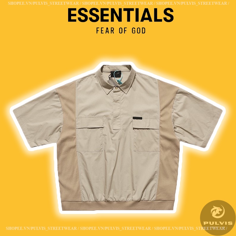 - Áo Polo FOG Fear Of God Logo Patched Weekend Polo Shirt, Áo polo FOG ESSENTIALS