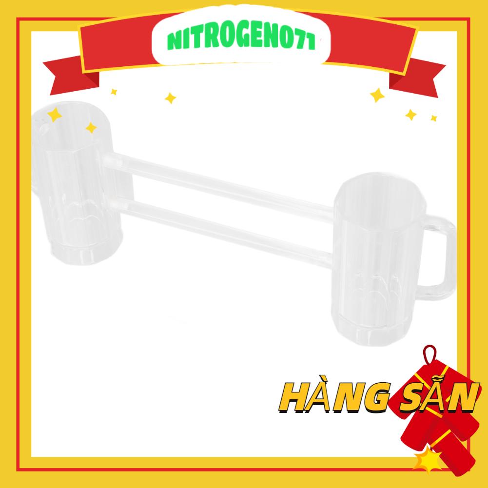 Nitrogen071 Cốc Bia Acrylic Ly Đính Liền Đôi Có Tay Cầm Cho Cuộc Thi Trò Chơi KTV Bar 430ml / 14.5oz