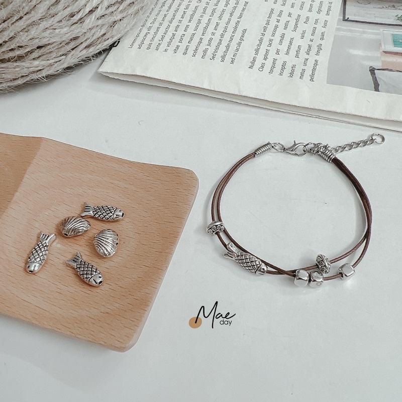 Vòng tay Umi - Vòng tay charm chú cá, vỏ sò vintage