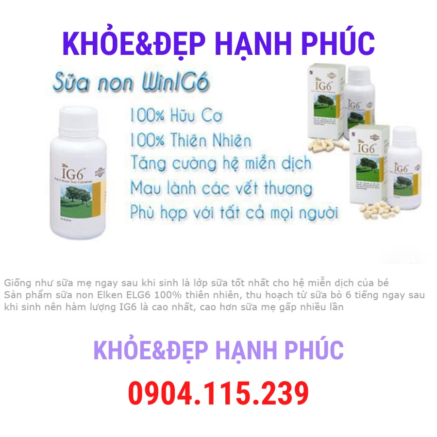 [ Date T10/23 ] Sữa non Elken Win IG6 tăng cường khả năng hệ miễn dịch – 120 viên/lọ