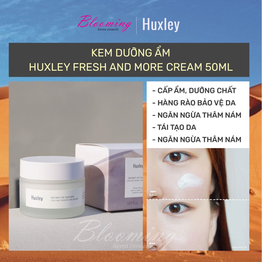 Kem Dưỡng Ẩm Chiết Xuất Xương Rồng Huxley Cream; Fresh And More 50ml