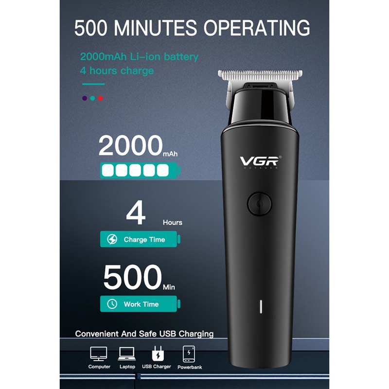 Tông Đơ Cắt Tóc / Cạo Râu Bằng Điện VGR V-933 Cổng Sạc USB Cho Nam
