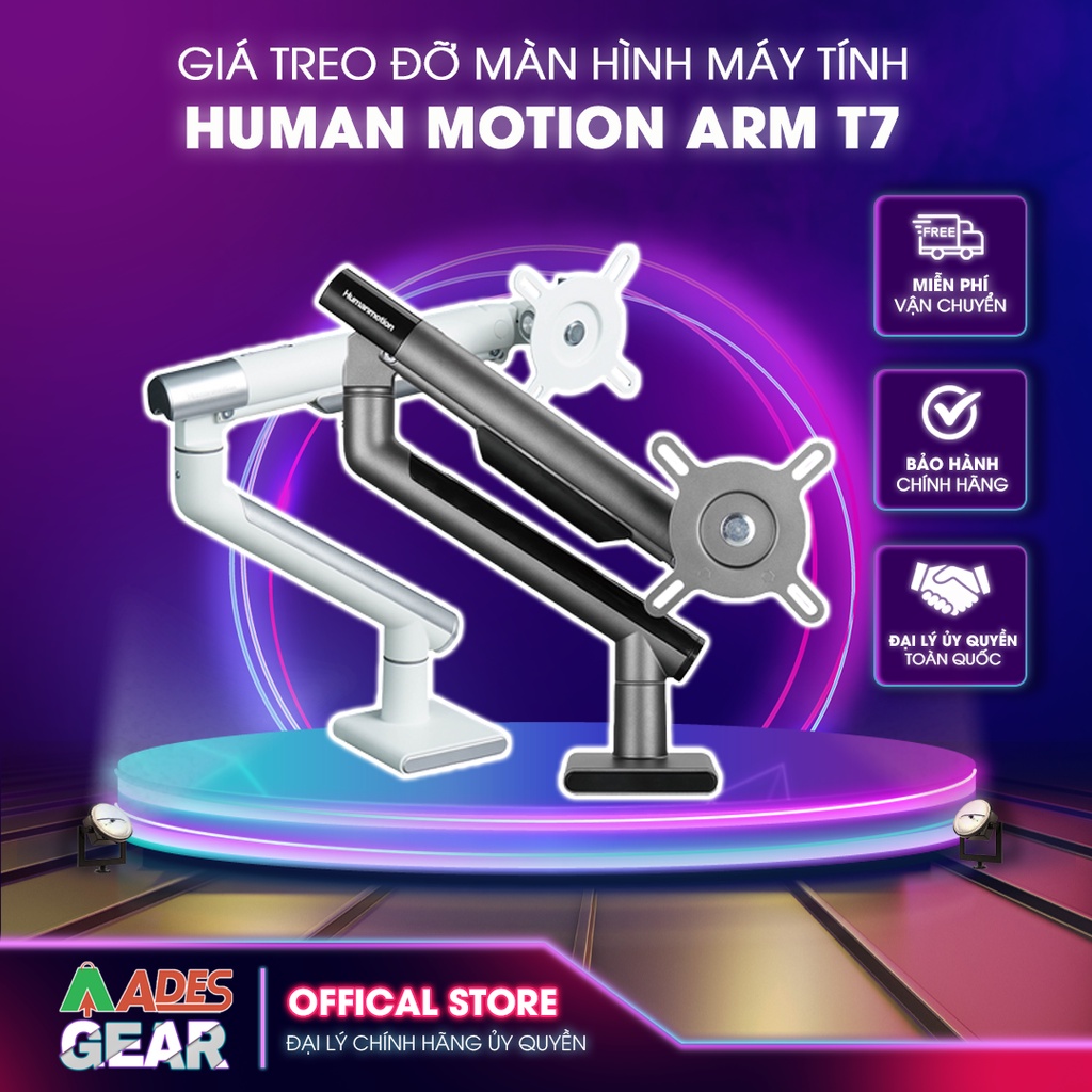 ✔️ Giá Treo Đỡ Màn Hình Máy Tính HUMAN MOTION ARM T7 ✔️ Đỉnh Cao Thiết Kế ✔️ BH 12 Tháng