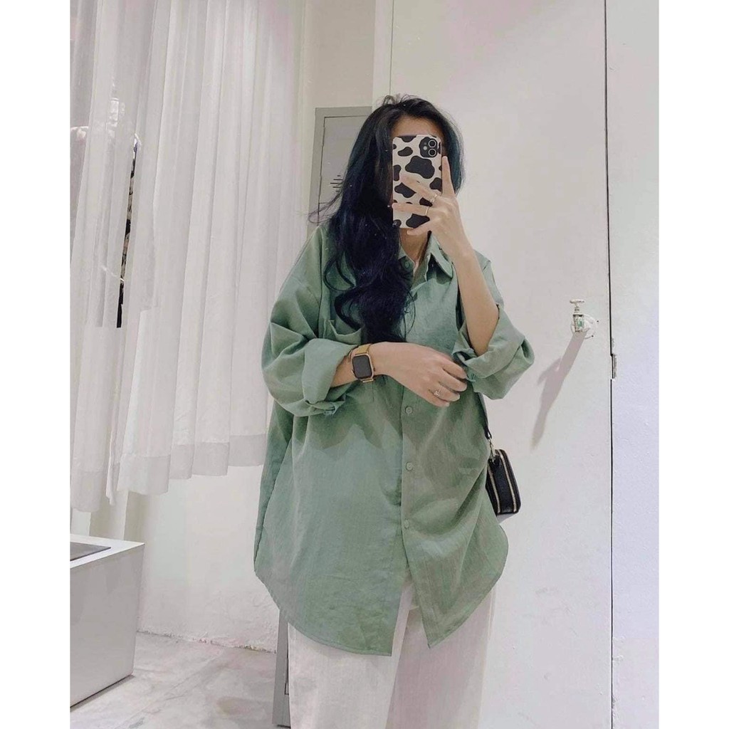 Bán sỉ Sét đũi áo sơ mi túi ngực mix quần xuông cho nữ