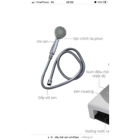 Vòi hoa sen massage 5 chế độ và cần trượt Ariston SM45PE  chính hãng