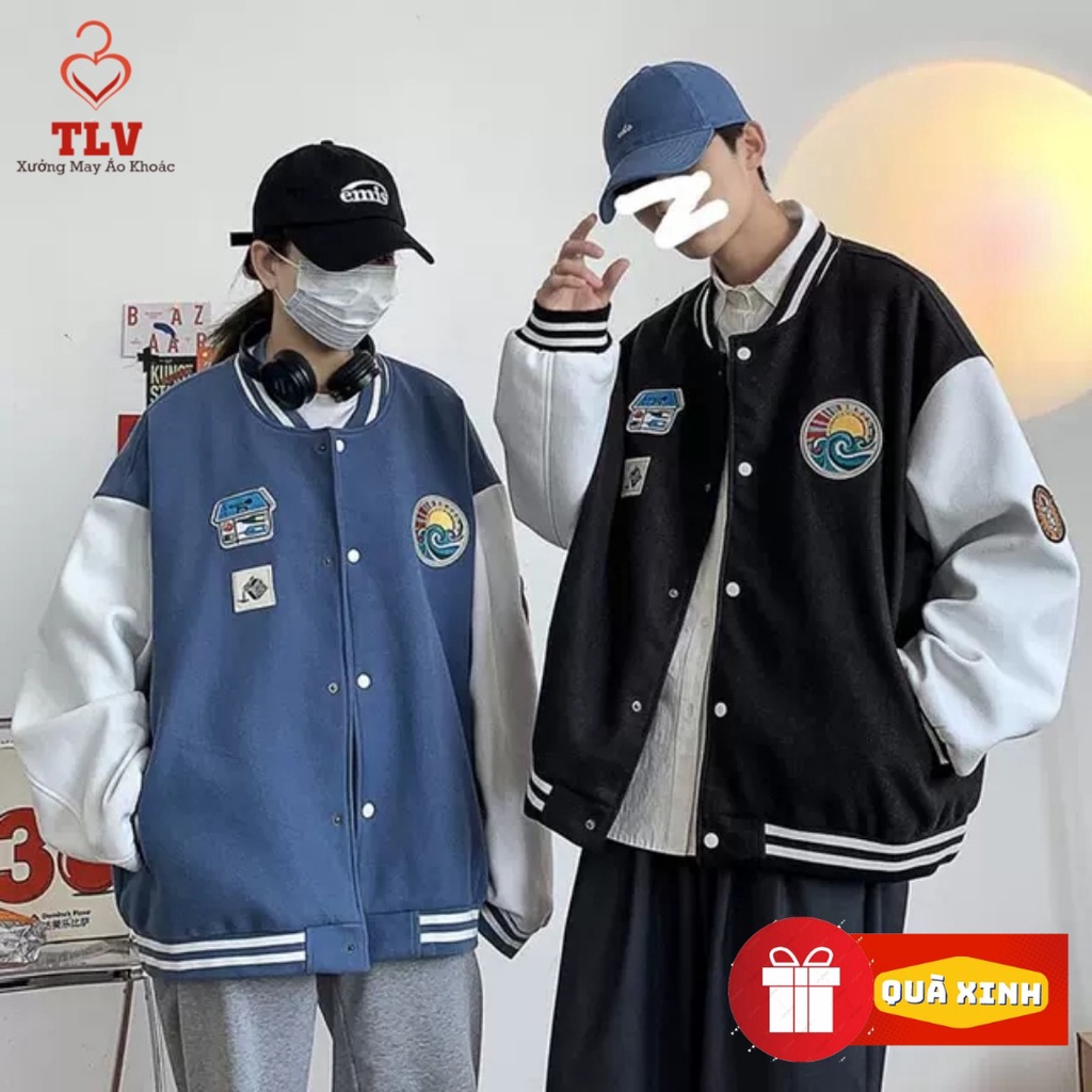 Áo Khoác Nỉ Bomber Mặt Trời Nam Nữ Unisex Form Rộng Chất Nỉ Ngoại Có Túi Trong Dày Dặn TLV
