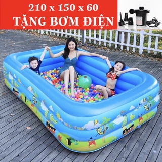 COMBO BỂ BƠI PHAO 2M1 CHO 4 NGƯỜI + BƠM ĐIỆN 2 CHIỀU . (Gía rẻ)
