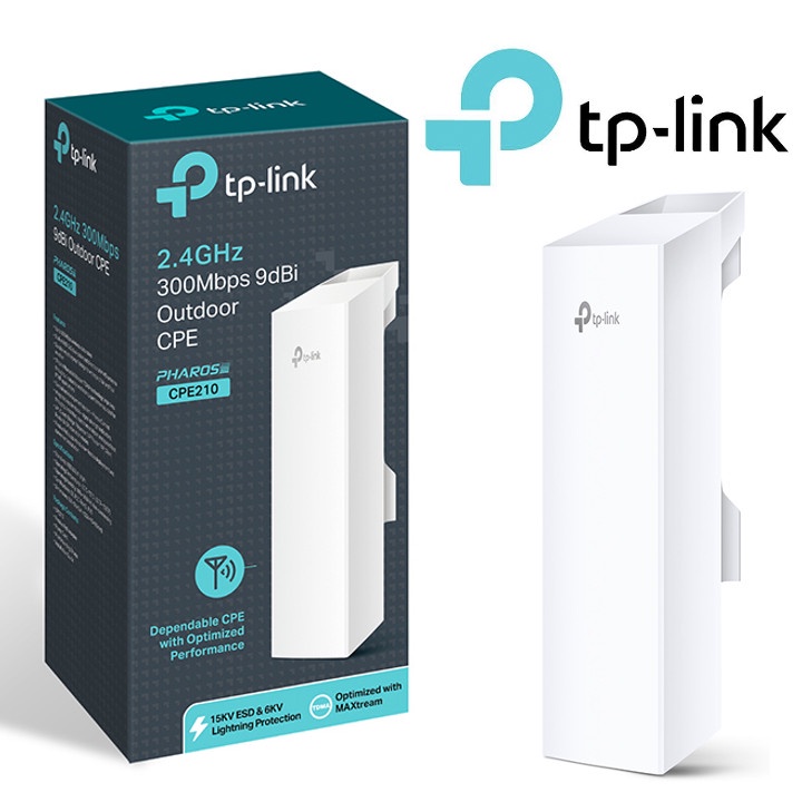 Bộ thu phát không dây TP-LINK CPE210 Outdoor 9dBi Tốc Độ 300Mbps Băng Tần 2.4GHz