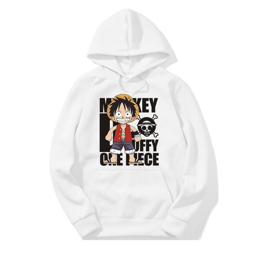 Áo hoodie Luffy One Piece màu trắng dài tay đẹp siêu ngầu giá rẻ nhất 💥