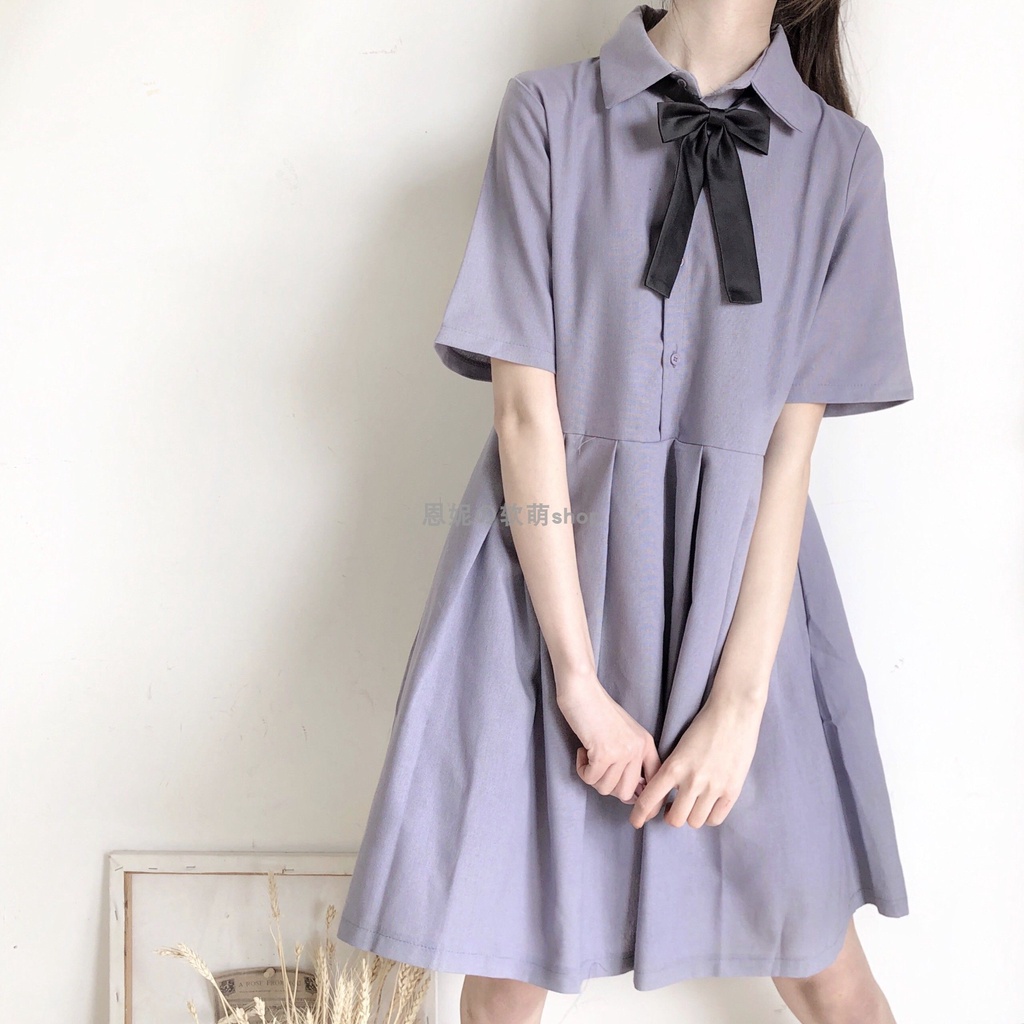 Đầm Nữ Tay Ngắn Phong Cách Nhật Bản Thời Trang Quyến Rũ