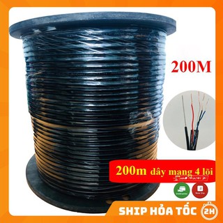 [200m] Dây Cáp Mạng 4 lõi đồng có gia cường bấm sẵn 2 đầu