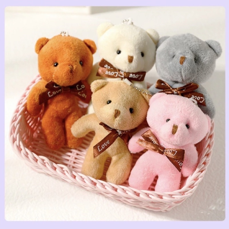 🪁 Móc khoá gấu nơ nhồi bông treo cặp xinh xắn cute 2 màu  HÀNG CÓ SẴN