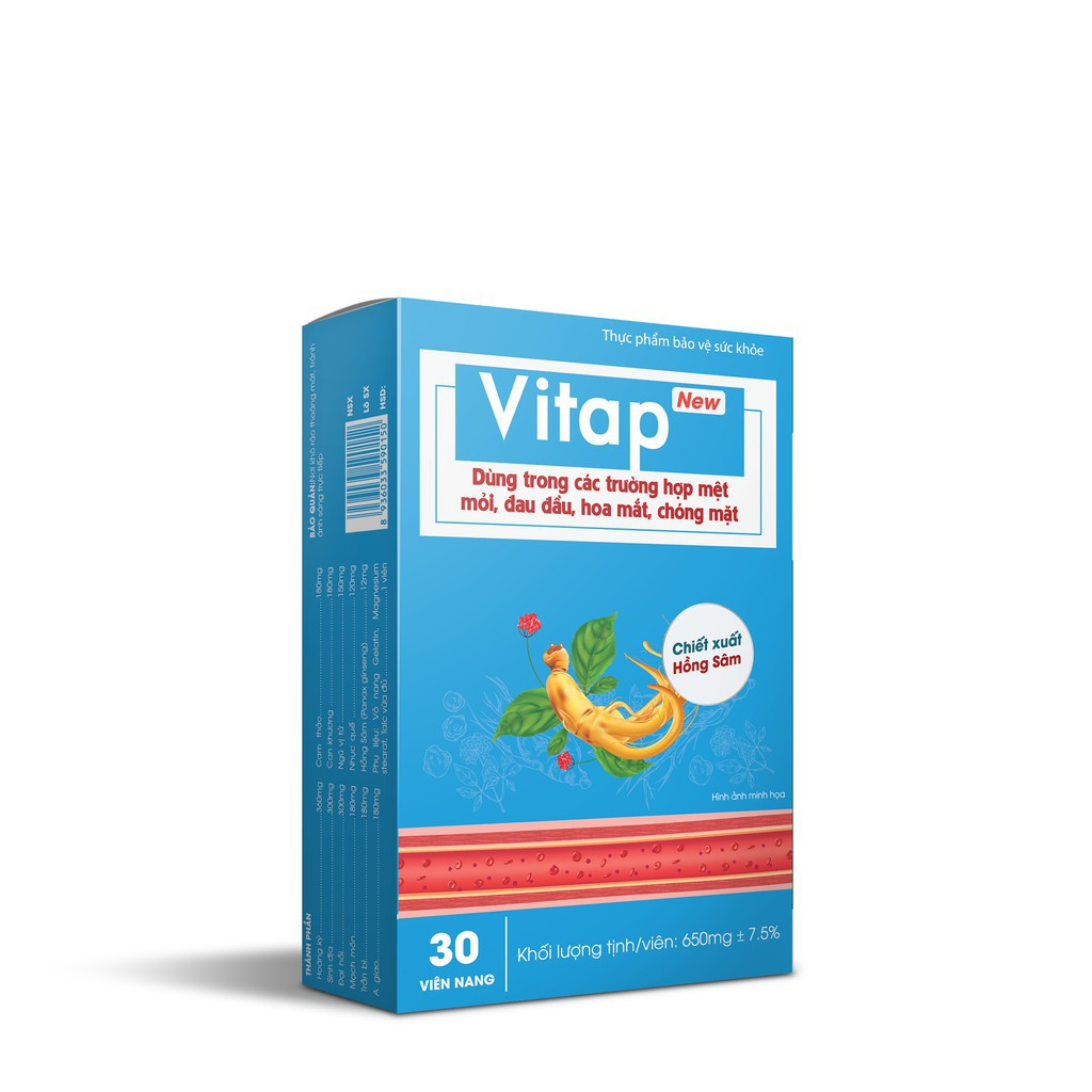 Vitap New -  Viên uống hỗ trợ bổ huyết, cải thiện huyết áp thấp (Hộp 30 viên)