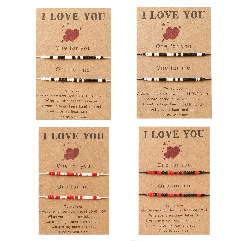 Vòng Tay Chuỗi Hạt Khắc Chữ I Love You Cho Cặp Đôi