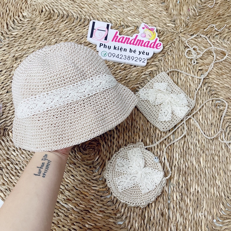 Mũ sợi cho bé yêu - mầu be