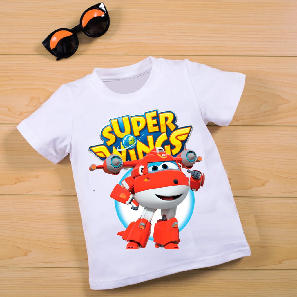 Áo Thun Hoạt Hình Đội Bay Siêu Đẳng Super Wings Cho Bé Trai Bé Gái Siêu Đẹp