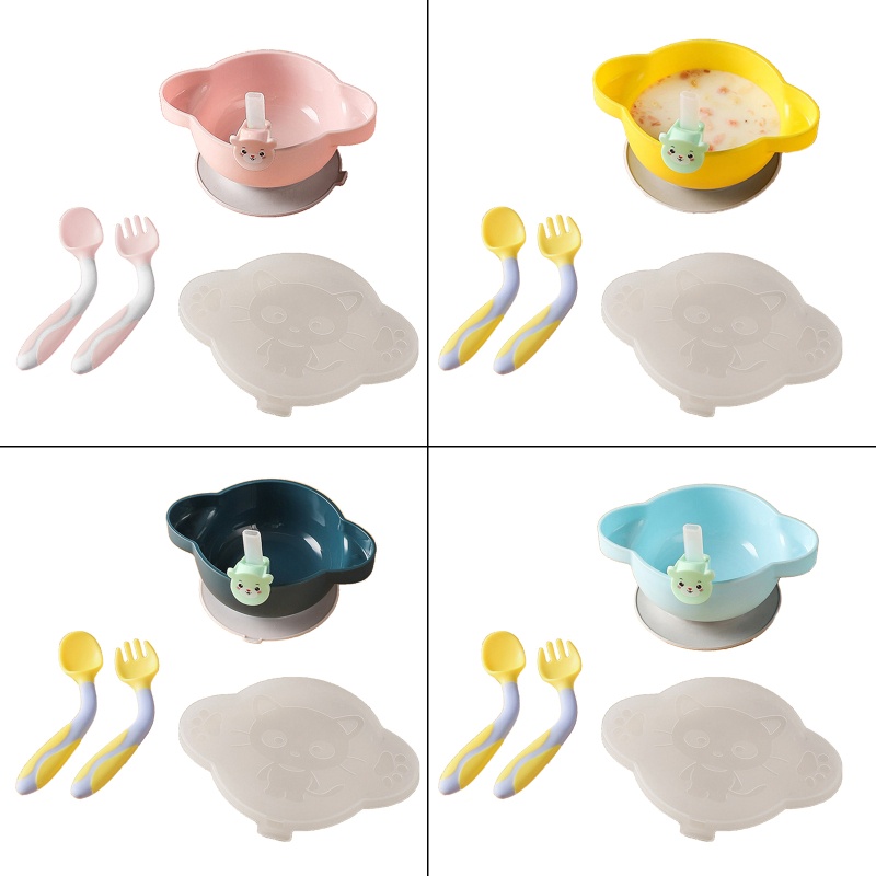 Bộ Tô Muỗng Nĩa Tập Ăn Có Giác Hút Chống Trượt Cho Bé