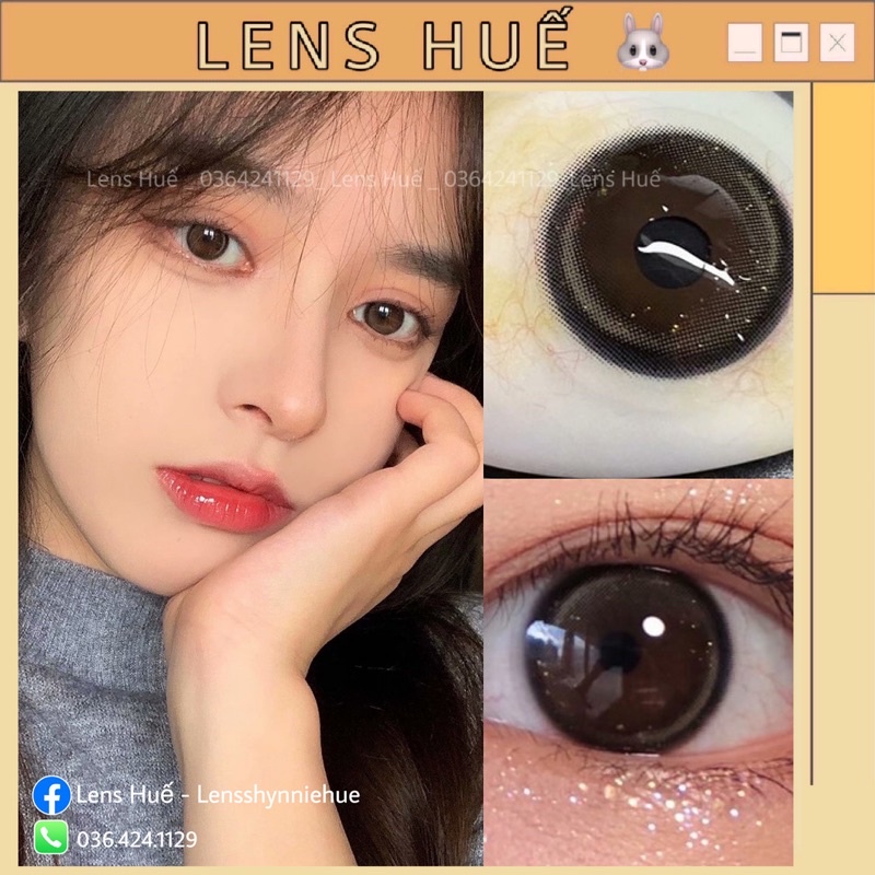🖤 Lens BLACK đen tự nhiên giãn nhỏ mang đi học, đi chơi hợp makeup nhẹ nhàng ✨ - Lens Huế 🐰