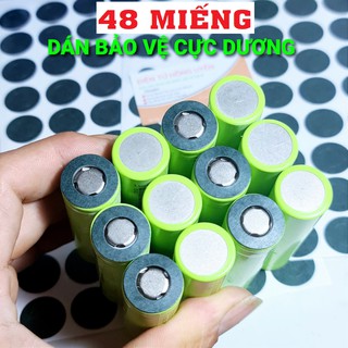 Combo 48 Miếng dán bảo vệ cực dương pin cell 18650. Dán bảo vệ chống chập chạm đầu dương pin khi đóng thành khối pin