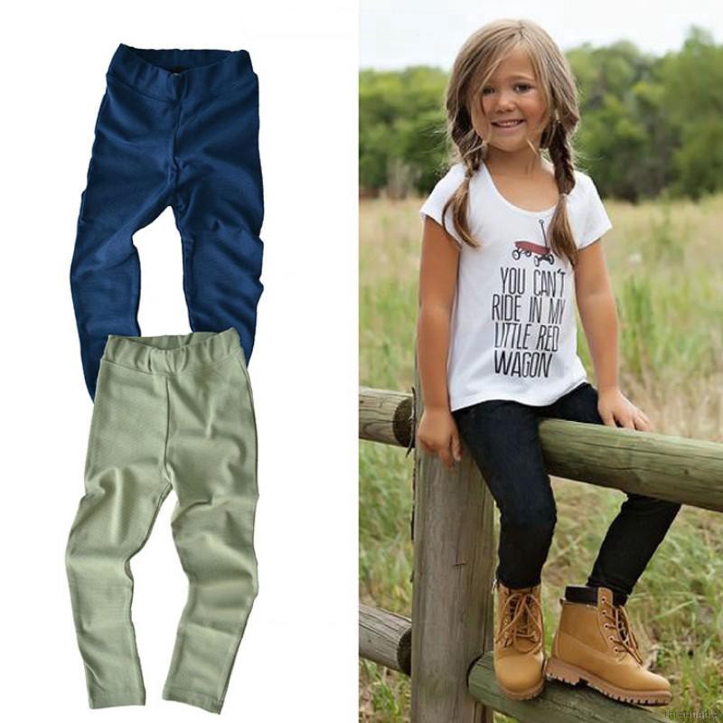 ruiaike  Fashion Kids Pencil Pants Soild Color Elastic Girls Boys Casual Long Pants Trousers