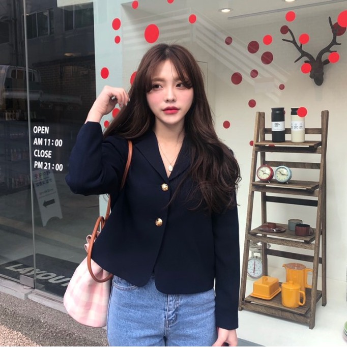 (HÀNG SẴN) Áo khoác blazer nữ mỏng cài 2 khuy form gọn dáng Hàn Quốc công sở thanh lịch (NEW) | BigBuy360 - bigbuy360.vn