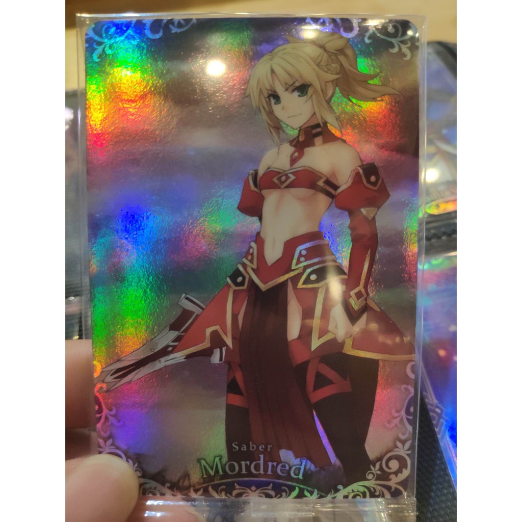 Thẻ bài sưu tầm bánh xốp Fate Grand Order FGO Mordred SP - Super Rare - Tặng bọc bài nhựa bảo quản