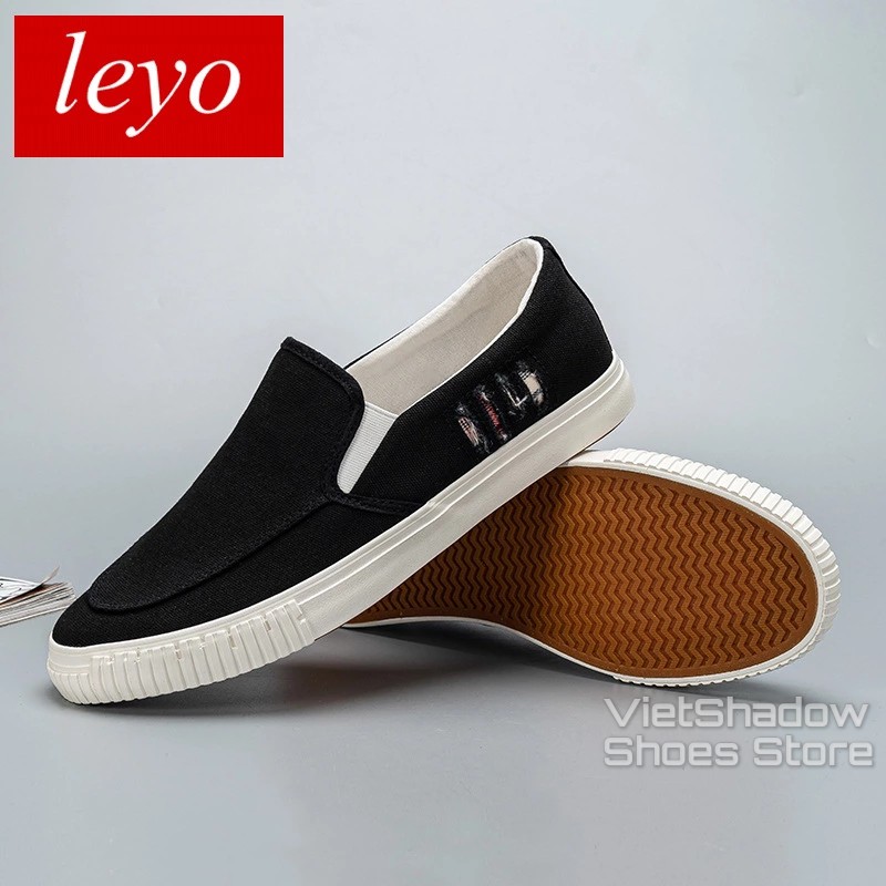 Slip on nam LEYO - Giày lười vải nam "rách" - Vải thô 3 màu đen, be và vàng  - Mã SP A1107 | BigBuy360 - bigbuy360.vn