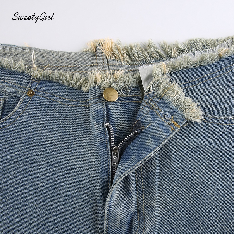 Quần Jeans Lưng Thấp Ống Loe Thêu Họa Tiết Thời Trang Đường Phố Cho Nữ 2022