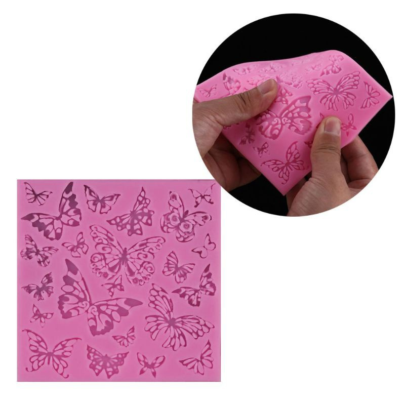 Khuôn Silicone Tạo Hình Bươm Bướm Trang Trí Bánh