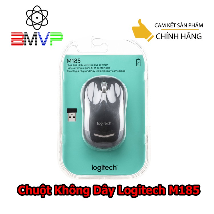 Chuột Không Dây Logitech M185- Hàng chính hãng